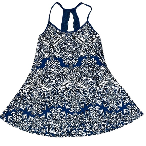 In Bloom by Jonquil Chemise Woman’s Blue, White & Tan Print Slip Dress Size S/P - Picture 5 of 14
